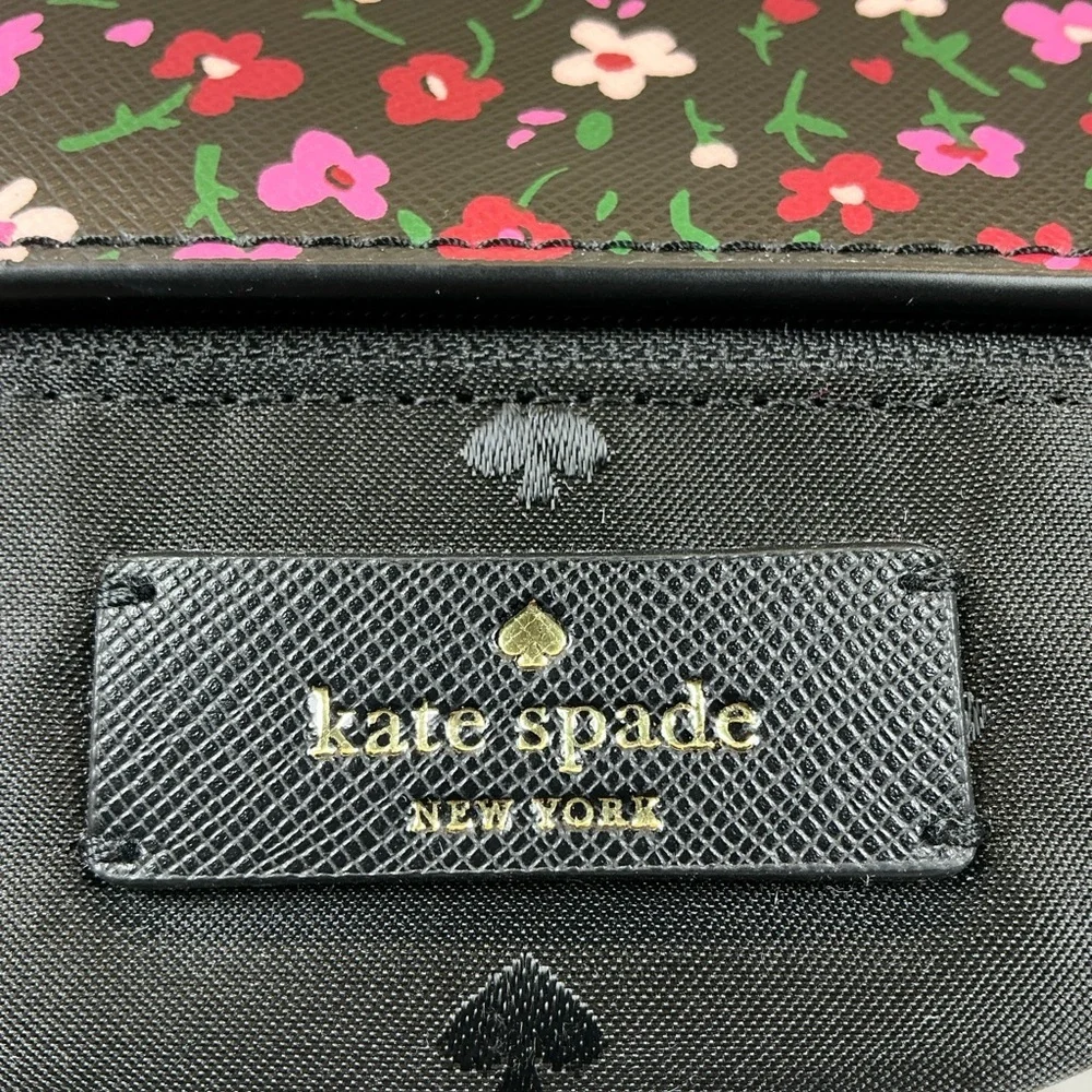Kate Spade Schuyler Saffiano Floral Black Pink Tote Shoulder‎ Large Bag